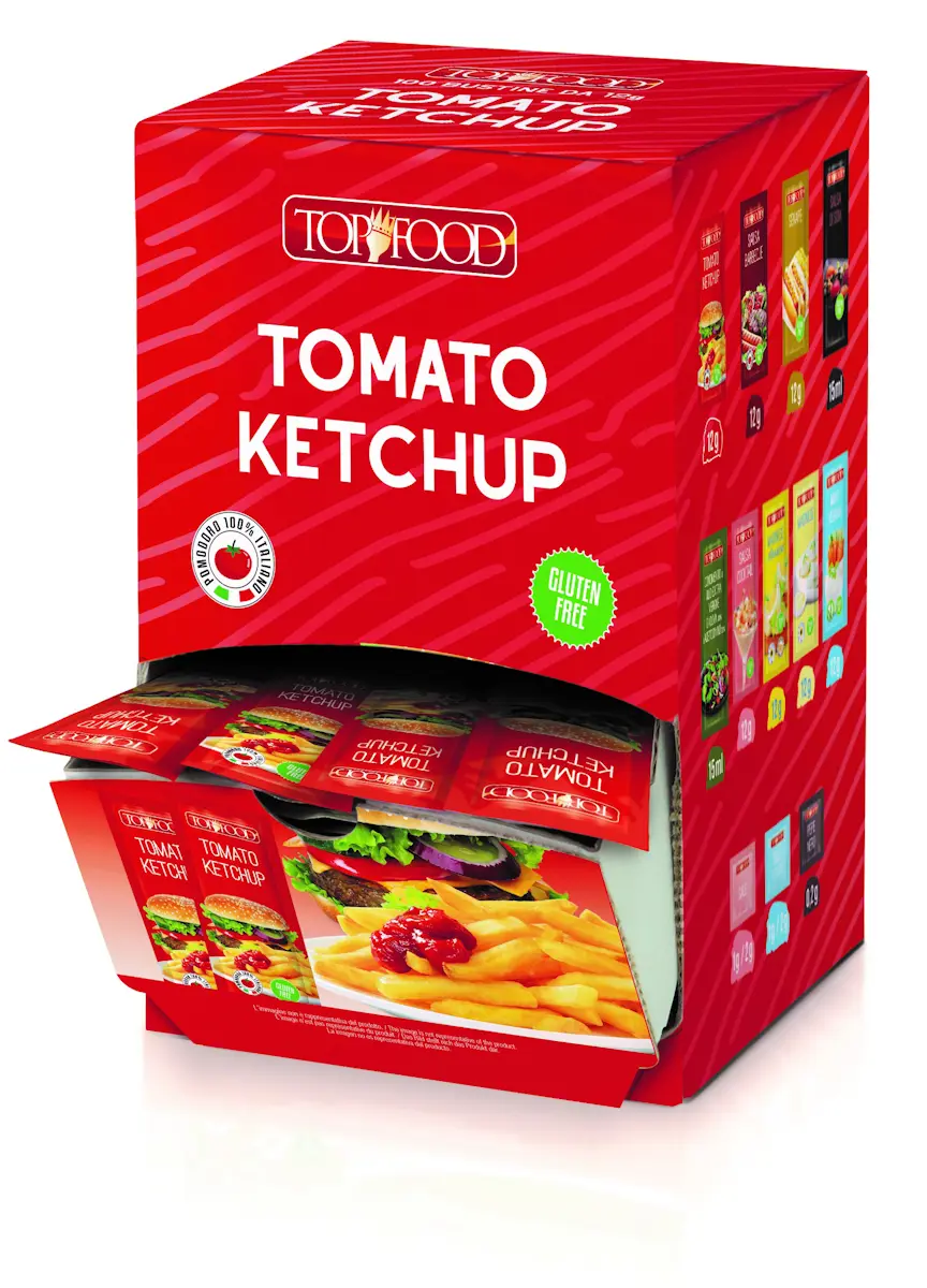 3 Dispenser Ketchup da 100 Monodosi (300 Monodosi totali)