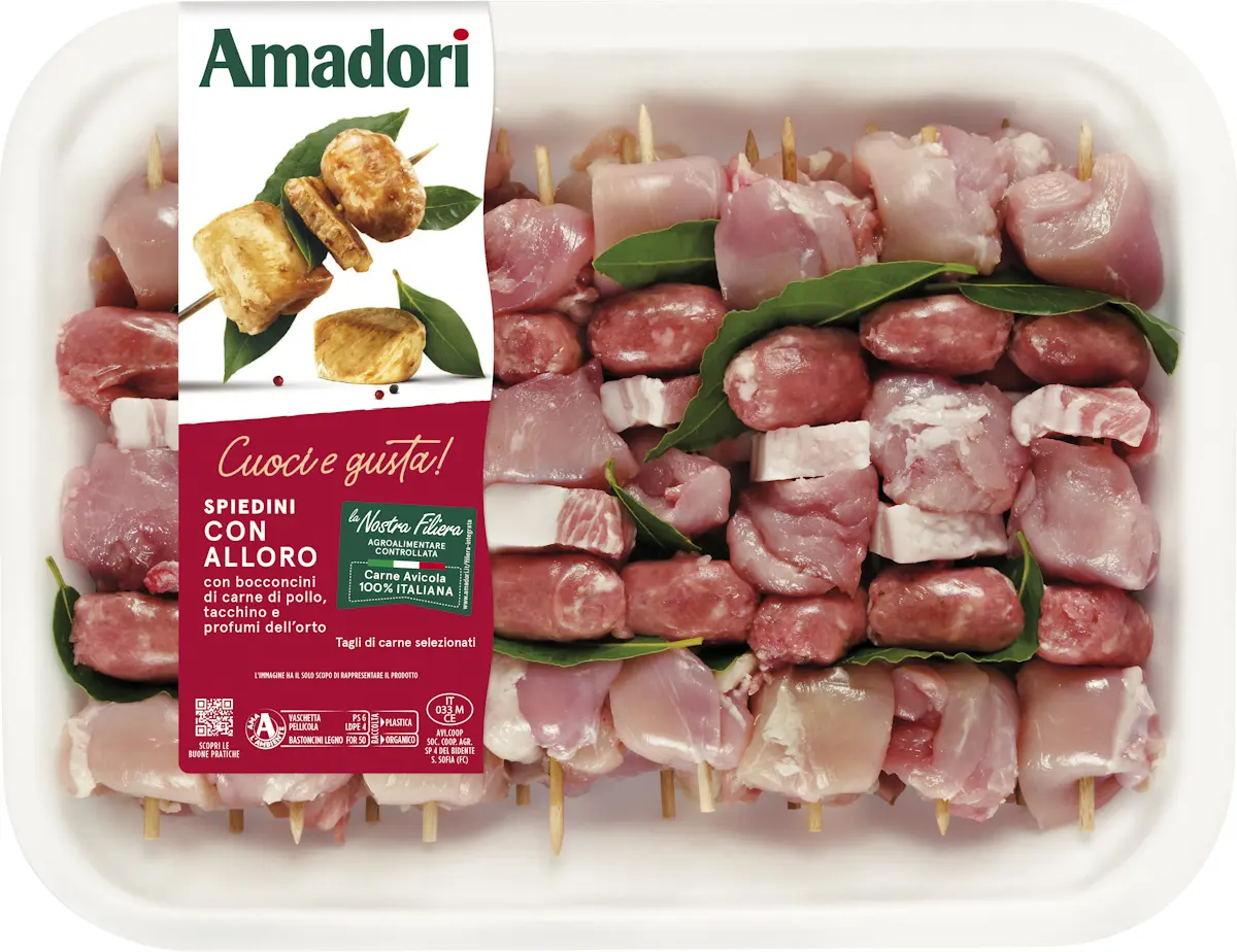 Spiedini di pollo e tacchino con alloro maxi 4,20 Kg ( 2 x 2,100 Kg)