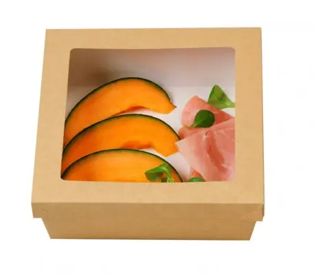 Vaschetta + Coperchio C/F Avana Kray (21,5 x 21,5 Cm - 100 Pz)