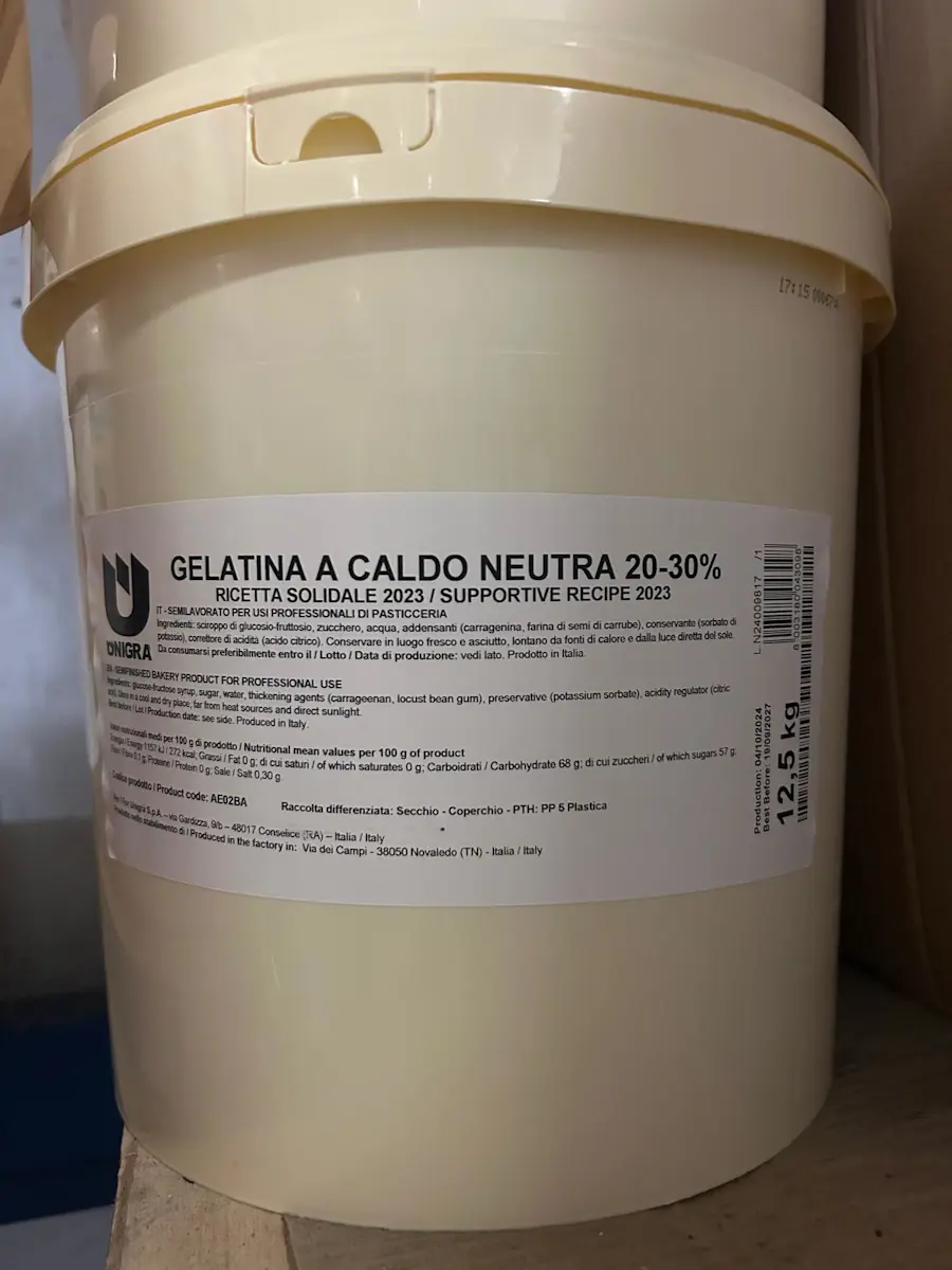 Gelatina a caldo neutra 20/30 % 12.5 Kg