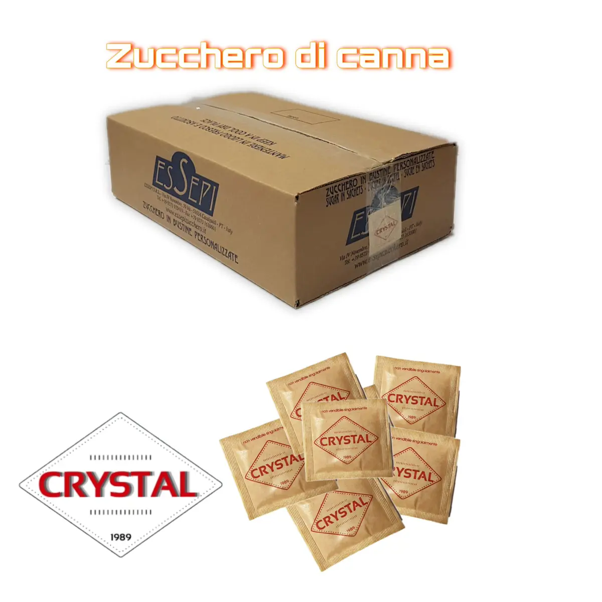 Crystal - Zucchero di Canna (1.600 bustine da 3,2 Gr Cad.)