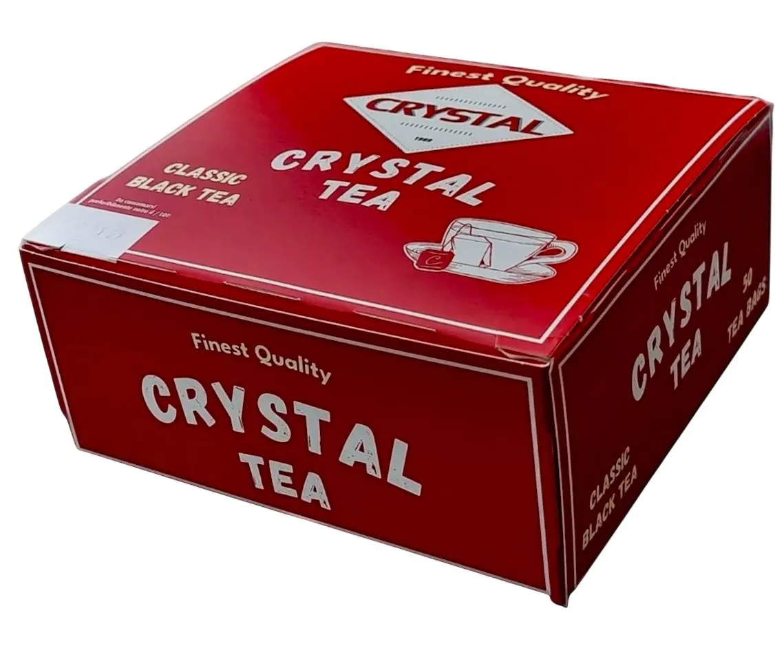 Crystal Tea - Scatola da 50 bustine di Tè qualità Ceylon Nero