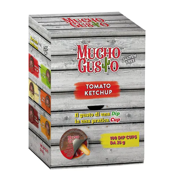 Dispenser Dip Cups Ketchup (100 Monodose da 25 Gr)