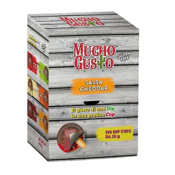 Dispenser Dip Cups Salsa Cheddar (100 Monodosi da 25 Gr)