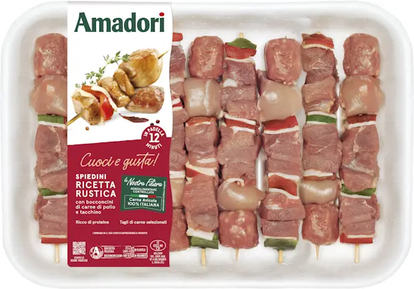 Spiedini rustici maxi (Pollo e Tacchino) 5,40 Kg ( 4 x 1,350 Kg)