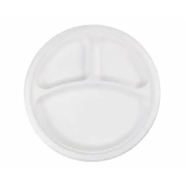 Piatto 26 cm triscomparto bianco (500 Pz)