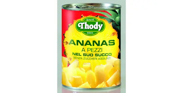 Ananas in pezzi al naturale Thody (12 Pz x 580 Ml)
