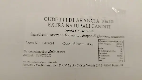Cubetti di Arancia extra naturali canditi 10x10 - 10 Kg