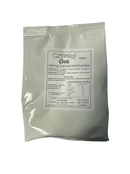 Crystal Ciok - Busta da 230 Gr di Cioccolata calda classica (Dose litro)