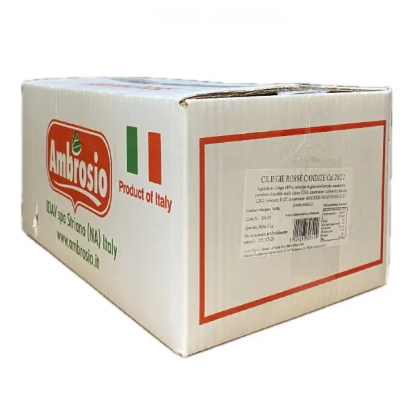 Ciliegie rosse candite - 18/20 (1pz x 5Kg)