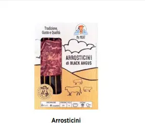 Arrosticini di Bovino adulto di Angus ATM 2 Kg (8 x 250 Gr)