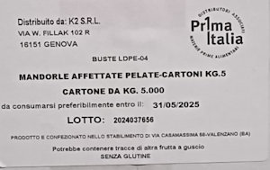 Mandorle Pelate Affettate (1 confezione da 5 kg)