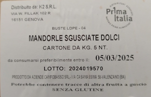 Mandorle sgusciate cartoni 5 Kg