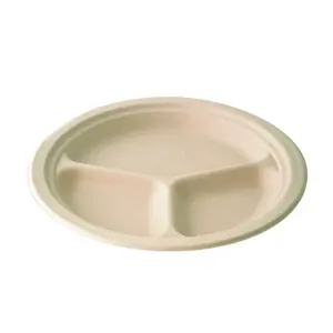 Piatto Rotondo 262 mm Polpa Bianca 3 Scomparti (500 Pz)