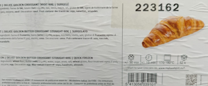 Croissant burro dritto vuoto 80 Gr (60 pz) Prodotto surgelato